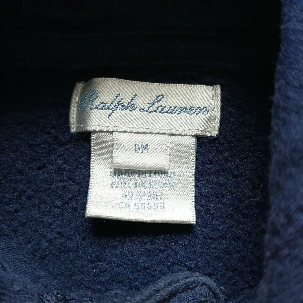 Ralph Lauren Sweatshirt Jacket Hoodie Pants Belt Boys 6M Blue Big Pony Zip Lot 3